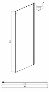 Боковая стенка Ambassador Benefit 80HX 80см хром/прозрачное